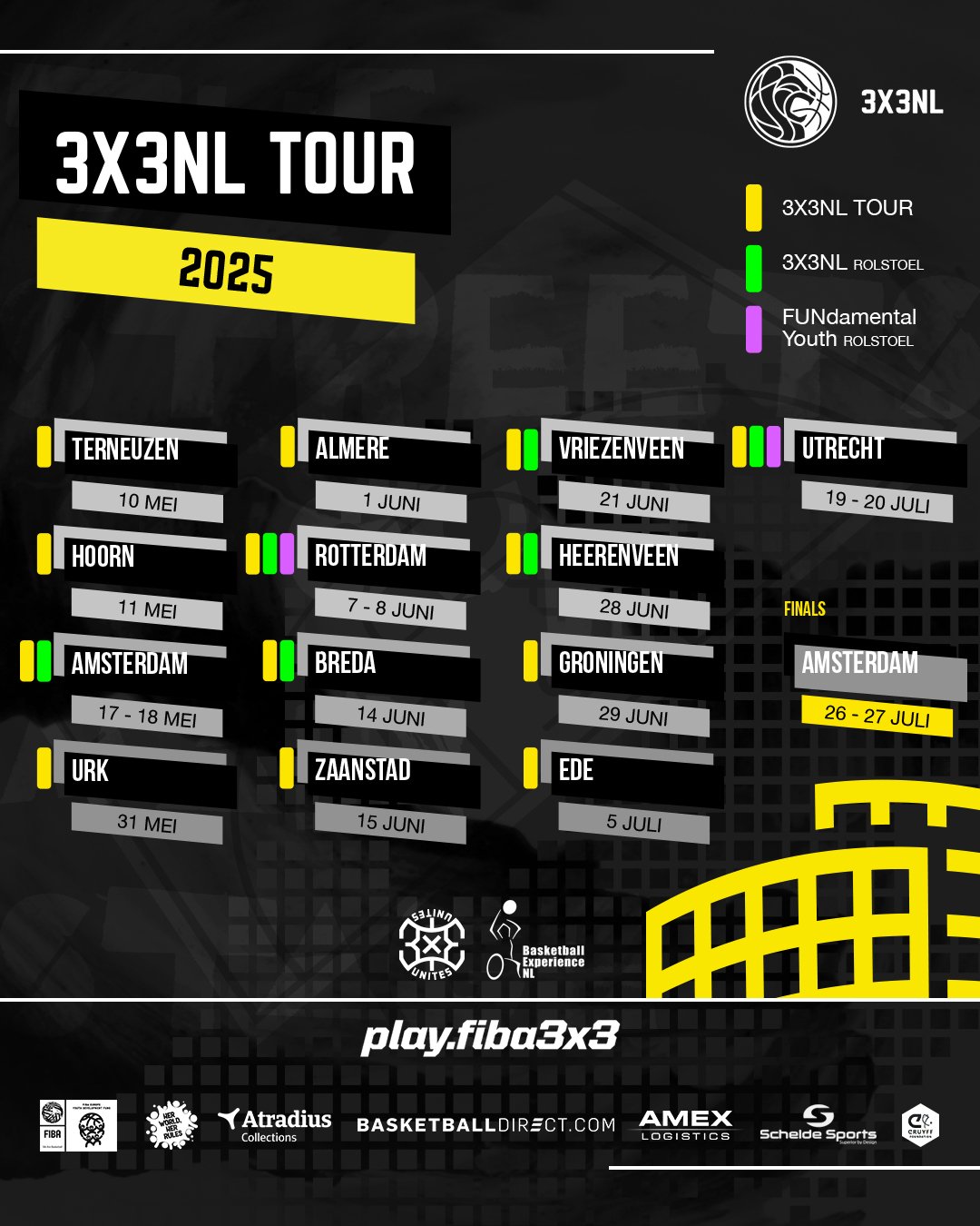3x3NL Tourkalender 2025